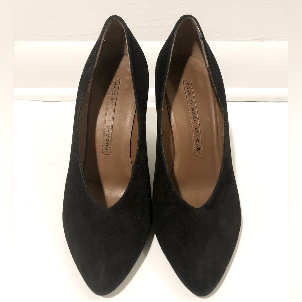 Marc by Marc Jacobs Black Suede Heels - Size 37.5